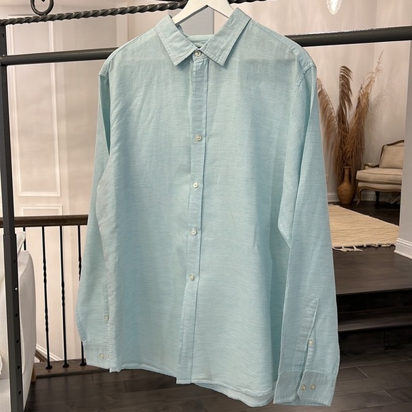 AS NEW BANANA REPUBLIC MEN BUTTON DOWN SHIRT LONG SLEEVES UNTUCKED SLIM … - Picture 7 of 9